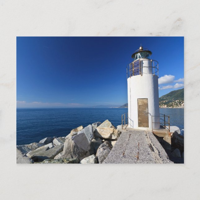 Carte Postale phare, Camogli, Italie (Devant)