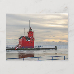 Carte Postale Phare connu sous le nom de Big Red en Holland Mich