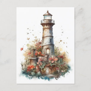 Carte Postale Phare d'aquarelle Fairytale
