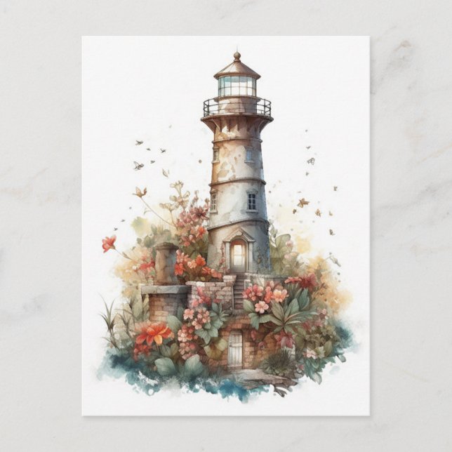 Carte Postale Phare d'aquarelle Fairytale (Devant)