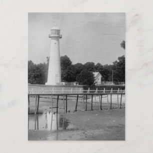 Carte Postale Phare de Biloxi Photo Vintage