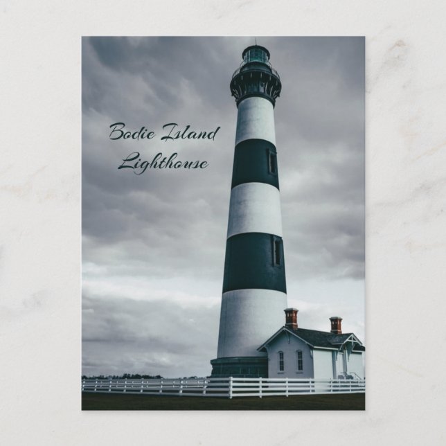 Carte Postale Phare de Bodie Island noir et blanc (Devant)
