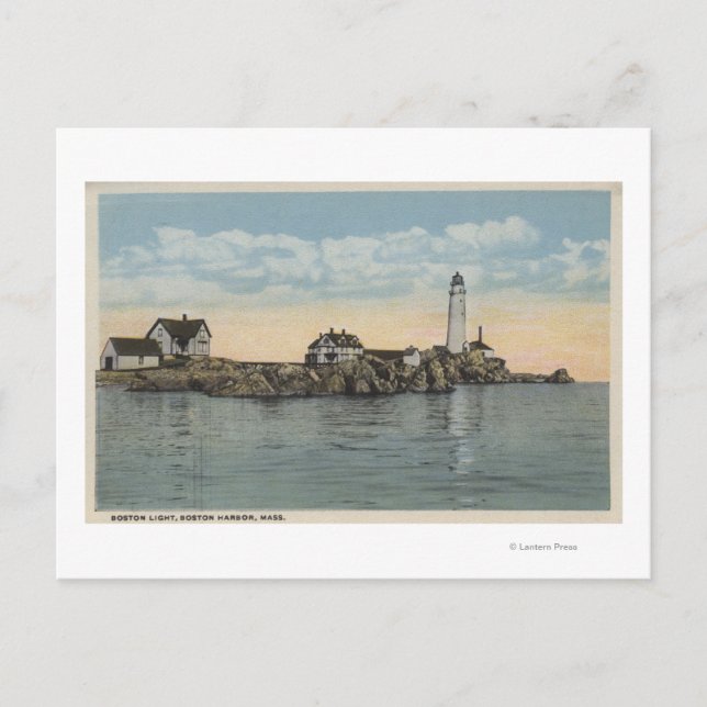 Carte Postale Phare de Boston, MABoston à Boston Harbour (Devant)