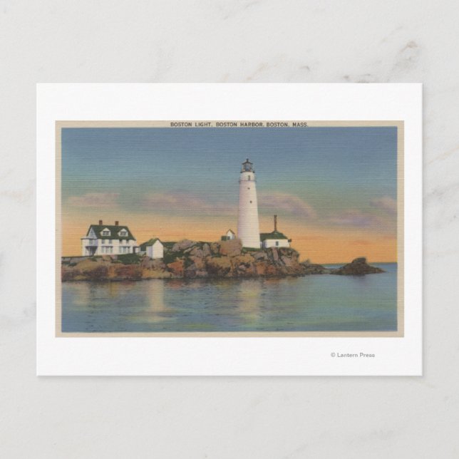 Carte Postale Phare de Boston, MABoston à Boston Harbour 2 (Devant)