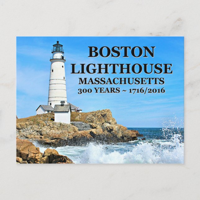 Carte Postale Phare de Boston, Massachusetts (Devant)
