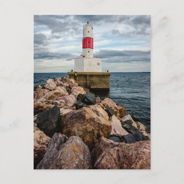 Carte Postale Phare de brise-lames de Presque Isle Harbour (Devant)