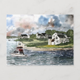 Carte Postale Phare de Cape Cod et bateau de pêche