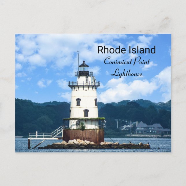Carte Postale Phare de Conimicut Point RI (Devant)