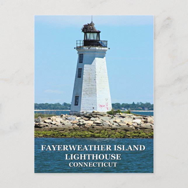 Carte Postale Phare de Fayerweather Island, Connecticut (Devant)
