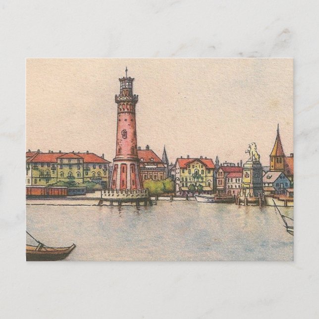 Carte postale - Phare de Lindau (Devant)