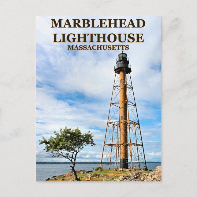 Carte Postale Phare de Marblehead, Massachusetts (Devant)