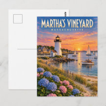 Phare de Martha's Vineyard au coucher du soleil Ma