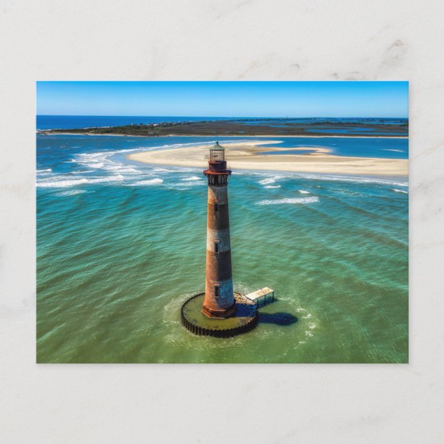 Carte Postale Phare de Morris Island (Caroline du Sud) (Devant)