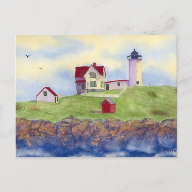 Carte Postale Phare de Nubble York Maine (Devant)