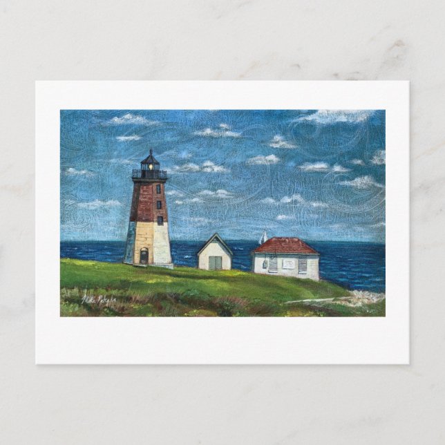 Carte Postale Phare de Point Judith à Narragansett, RI 7x5 (Devant)