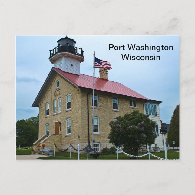 Carte Postale Phare de Port Washington Wisconsin (Devant)