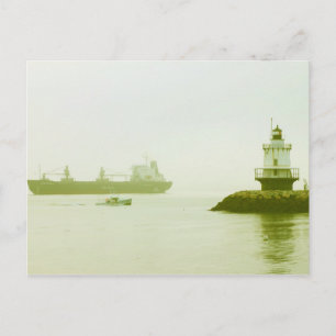 Carte Postale Phare de Spring Point Ledge Freighter Portland