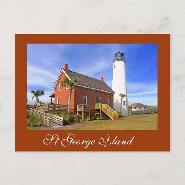 Carte Postale Phare de St George Island, Floride (Devant)