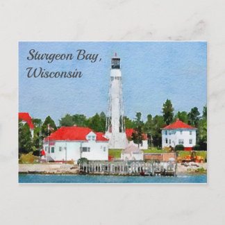 Carte Postale Phare de Sturgeon Bay, Comté de Door, Wisconsin