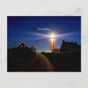 Carte Postale Phare de Texel, photo nocturne