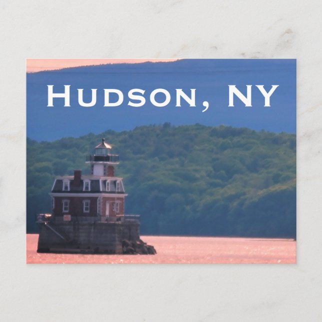 Carte Postale Phare d'Hudson Athens - Lumière de la ville d'Huds (Devant)