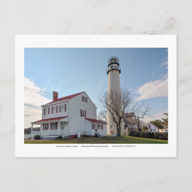 Carte Postale Phare d'île de Fenwick (Devant)