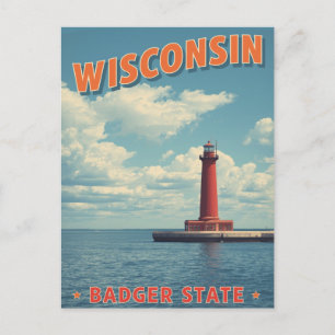 Carte Postale Phare du Wisconsin Vintage