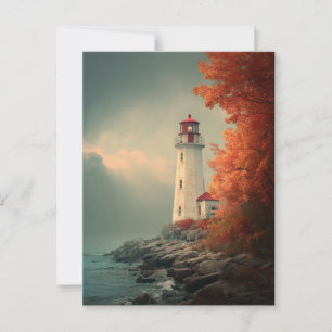 Carte Postale Phare en automne