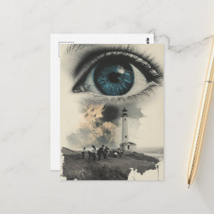 Carte Postale Phare Eyeball et surréaliste vintage des agriculte