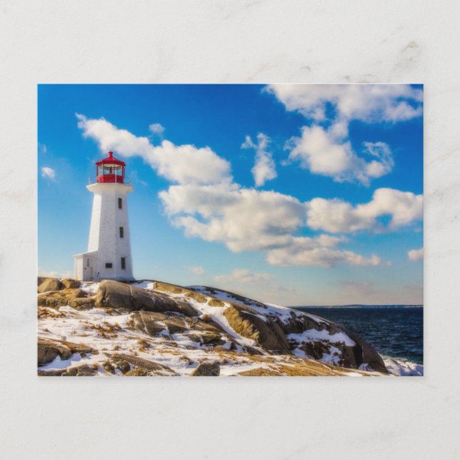 Carte Postale Phare | Hiver À Peggy'S Cove, Nouvelle-Écosse (Devant)