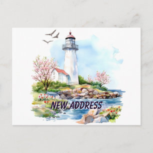 Carte Postale Phare Nous avons déménagé Nouvelle Maison Déménage