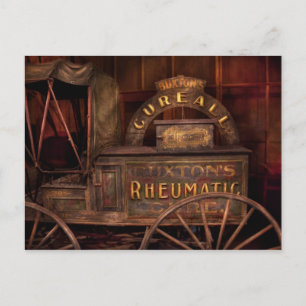 Carte Postale Pharmacie - Le chariot de guérison rhumatismatique