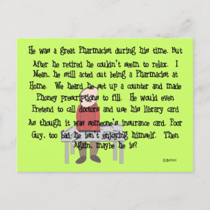 Carte Postale Pharmacien à la retraite "Can't Let Go" Histoire C