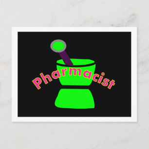 Carte Postale "Pharmacien" pilon & mortier Design Cadeaux