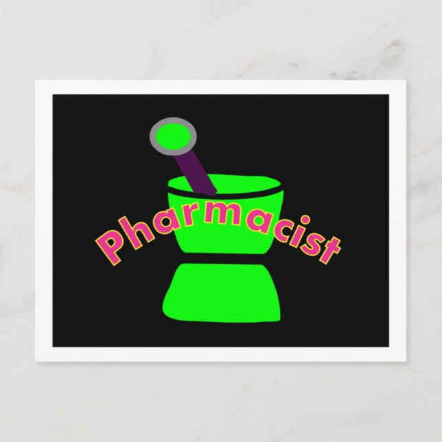 Carte Postale "Pharmacien" pilon & mortier Design Cadeaux (Devant)