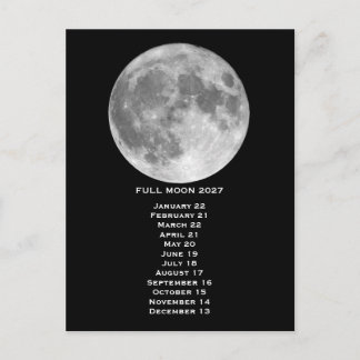 Carte Postale Phases de pleine lune 2027
