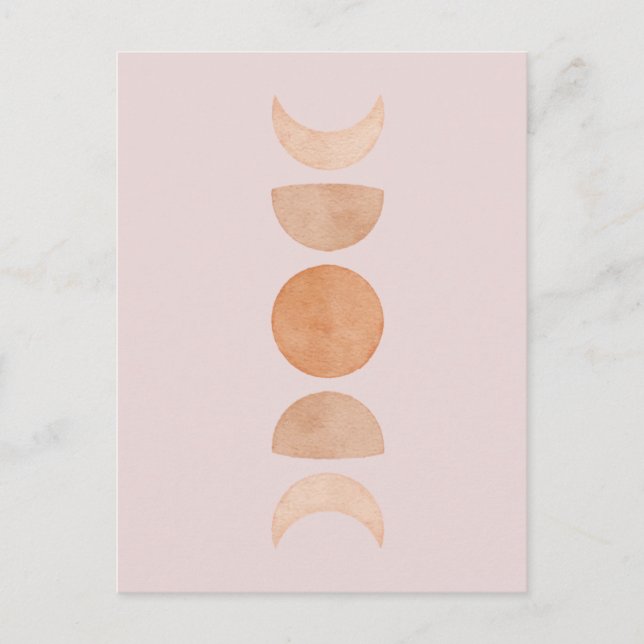 Carte postale Phases Lune rose (Devant)