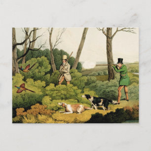 Carte Postale 'Pheasant Shooting', pub. par Thomas McLean, 1820 