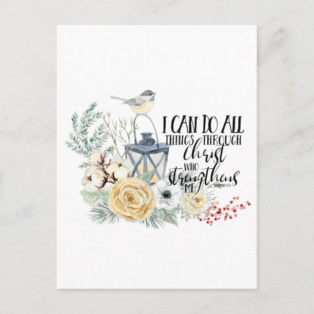Carte Postale Phil 4:13 Je Peux Faire Tout Noël (Devant)