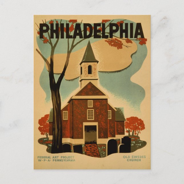Carte Postale Philadelphia vintage poster (Devant)