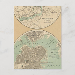 Carte Postale Philadelphie et Boston
