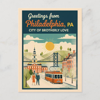 Carte Postale Philadelphie PA la ville de l'amour fraternel
