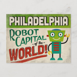Carte Postale Philadelphie Pennsylvanie Robot - Vintage amusant