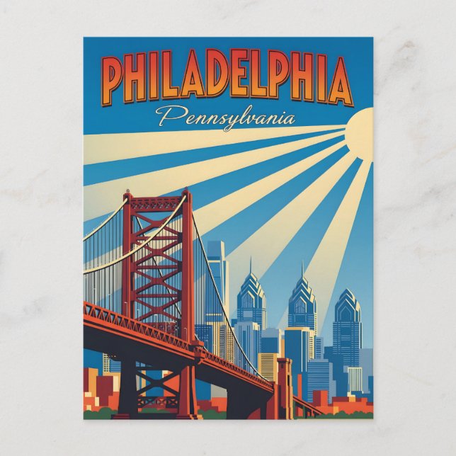 Carte Postale Philadelphie vintage Pennsylvanie (Devant)