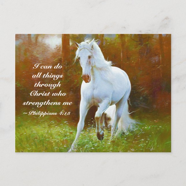 Carte Postale Philippiens 4:13 Tout par le Christ, Cheval (Devant)