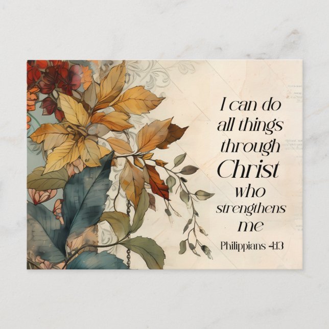 Carte Postale Philippiens 4:13 Toutes les choses par la Bible du (Devant)