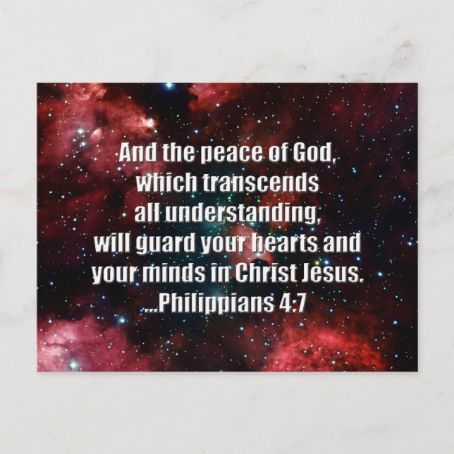 Carte Postale Philippiens 4:7 Verset biblique personnalisé (Devant)