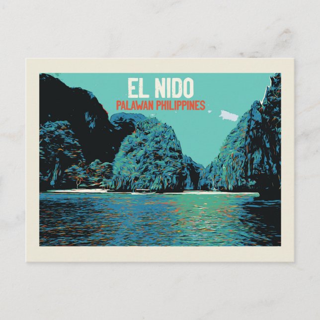 Carte Postale Philippines, El Nido merveille de la nature, Palaw (Devant)