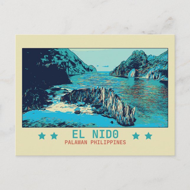 Carte Postale Philippines, El Nido Palawan merveille de la natur (Devant)