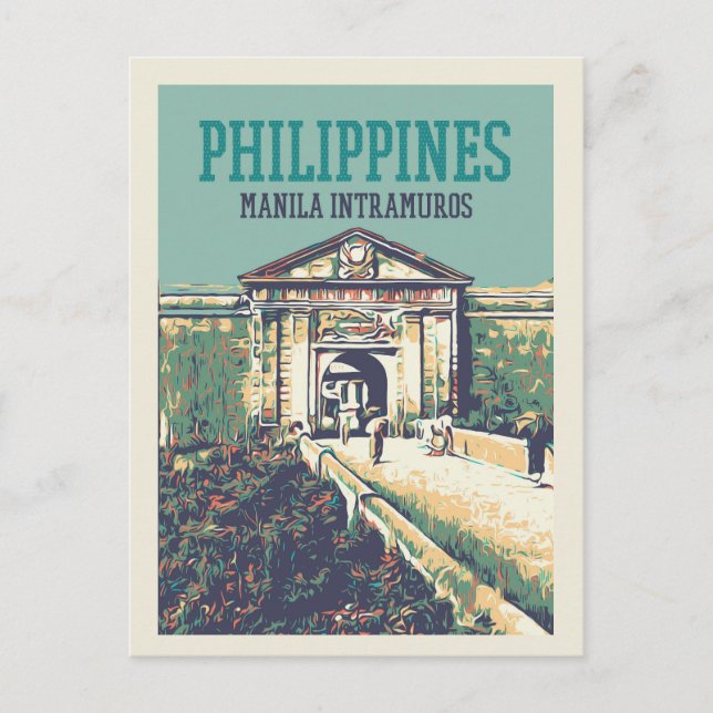 Carte Postale Philippines, Manille Intramuros Fort de Santiago (Devant)